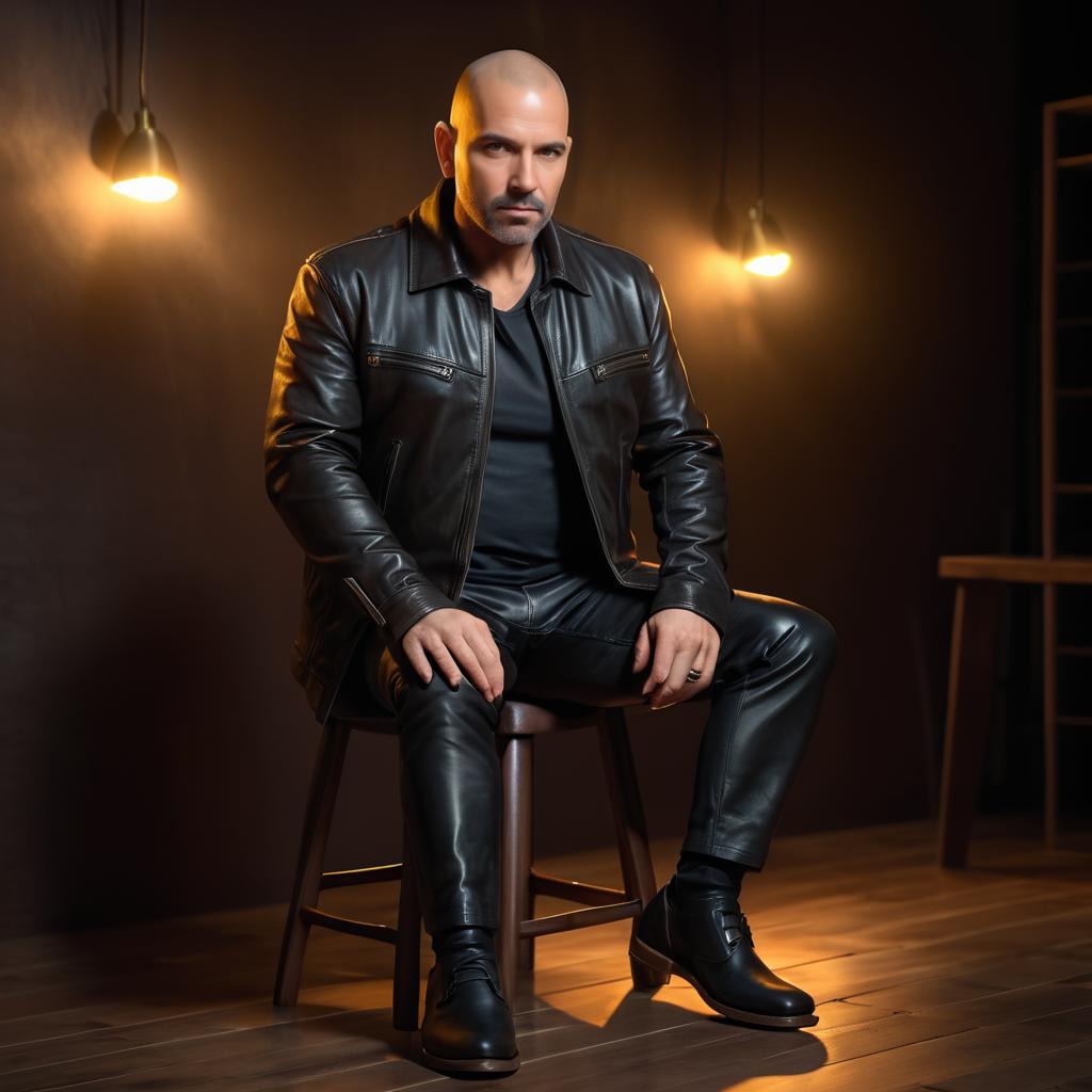 Portrait of a Confident Man in Leather