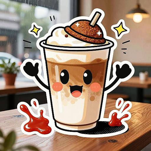 Cheeky Coffee Cups in Cozy Café