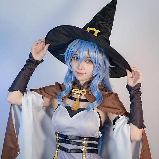 Young Witch with Blue Hair Portrait