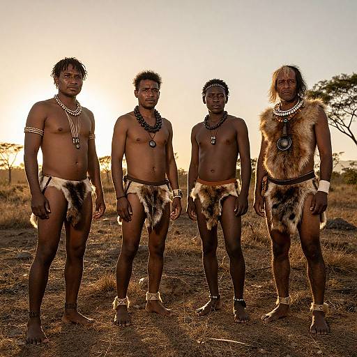 Ancient Human Fashion in Wilderness