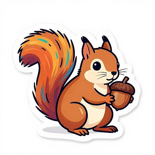 Playful Squirrel Vector Sticker