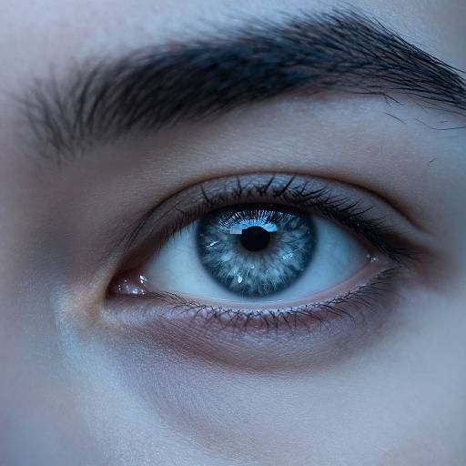 Hyper-Realistic Ice Grey Eyes Close-Up