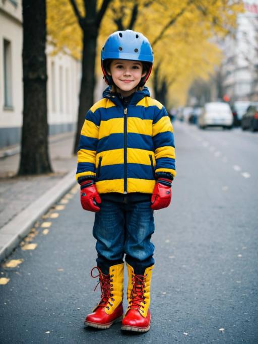 Outdoor Solo Portrait with Striped Clothes