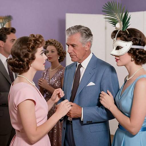 Elegant 1950s Party Scene Photography