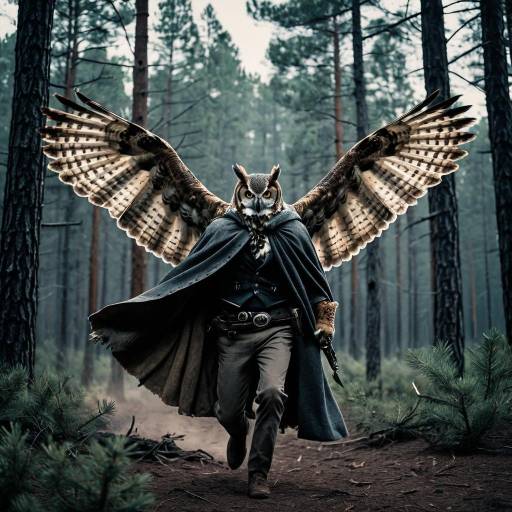 Outlaw and Great Horned Owl at Twilight Outlaw and Great Horned Owl at Twilight