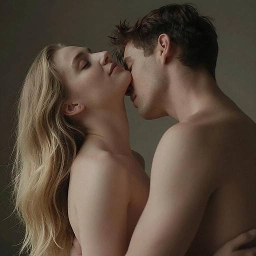 Intimate Embrace of Passionate Couple