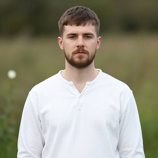 Medieval Irish Man in White Shirt