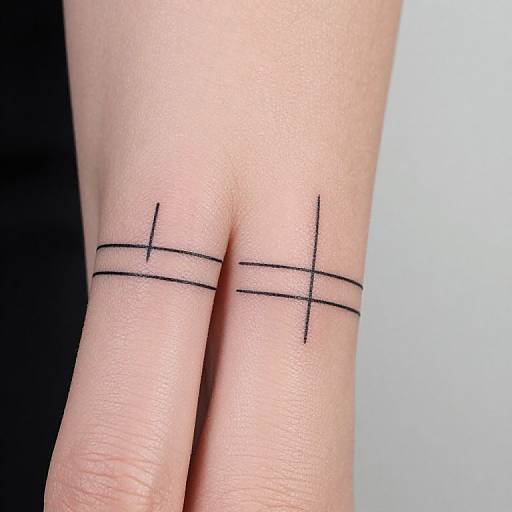 Minimalist Geometric Finger Tattoos