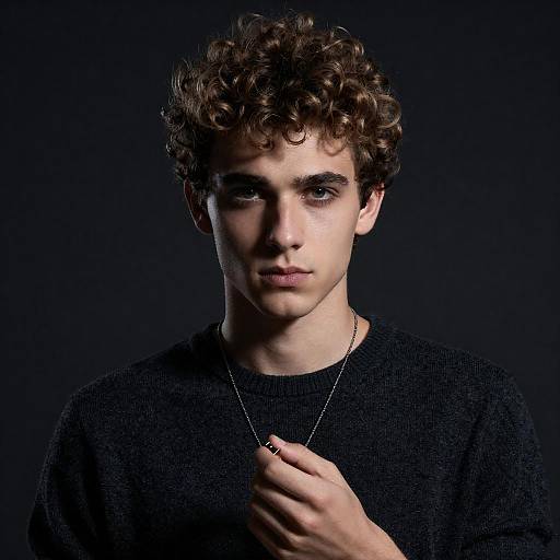 High Contrast Portrait of Intense Young Man