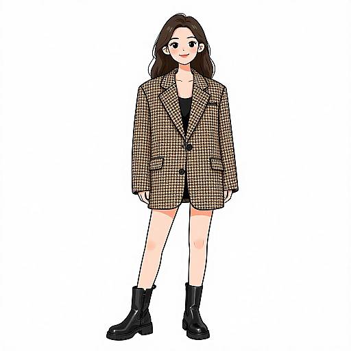 Stylish Woman in Urban Houndstooth Blazer