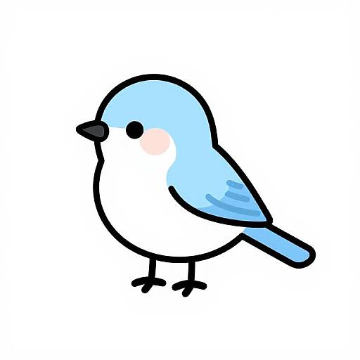 Soft Pastel Cute Cartoon Shrike