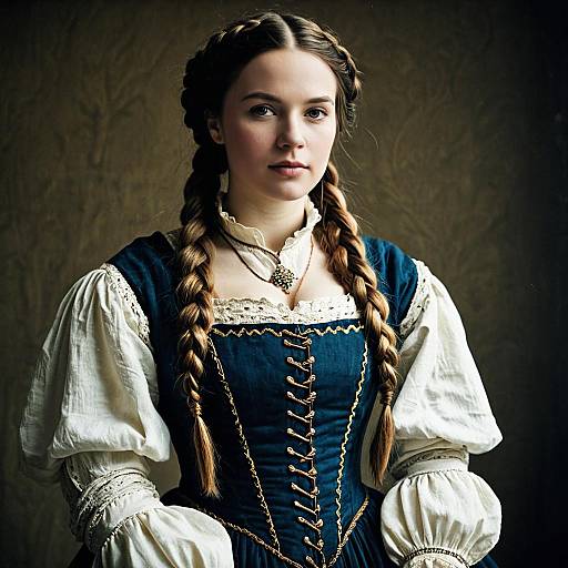 Victorian Woman in Medieval Dress