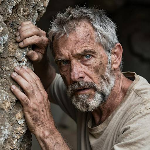 Intense Portrait of a Middle-Aged Man