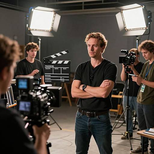 Confident Director on Film Set