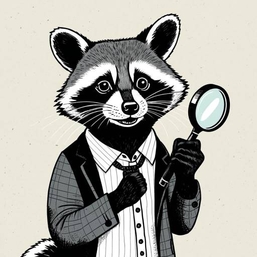 Illustration of Clever Raccoon Detective