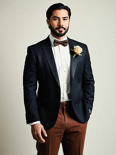 Man in Formal Wedding Suit with Bowtie