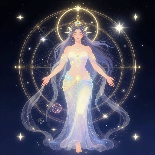 Divine Feminine Cosmic Illustration