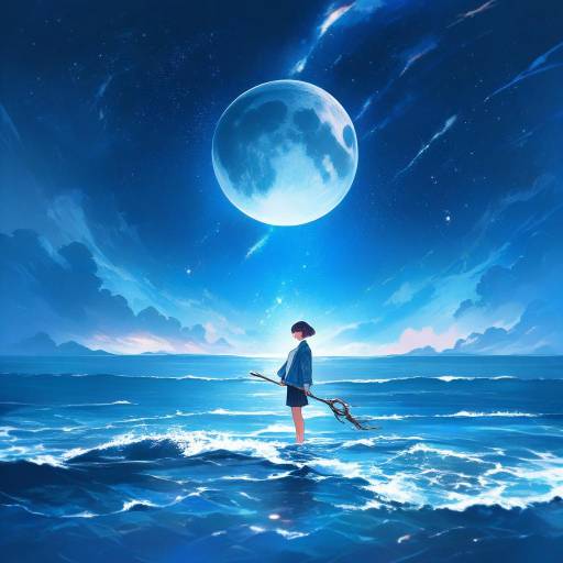 Radiant Figure on a Moonlit Beach Radiant Figure on a Moonlit Beach