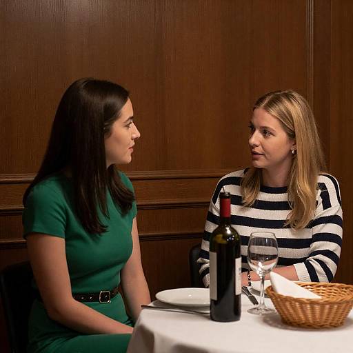 Engaging Conversation in a Cozy Restaurant