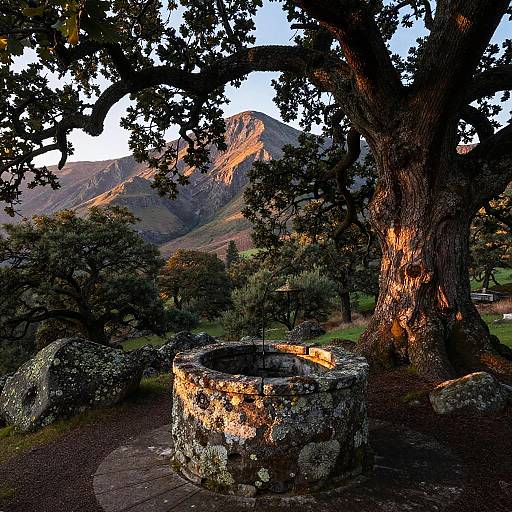 Majestic Oak Woodland with Rustic Well