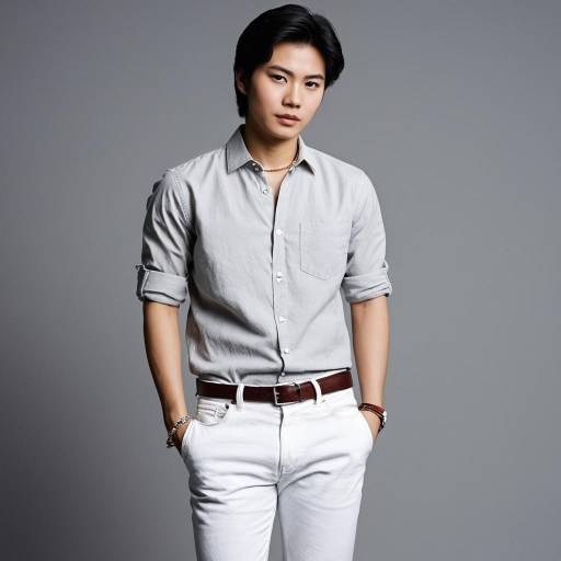 Stylish Solo Male in White Jeans