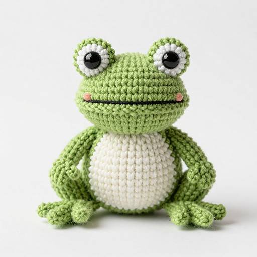 Handmade Knitted Frog Toy