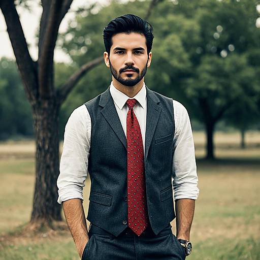 Vintage Male Outfit in Outdoor Setting