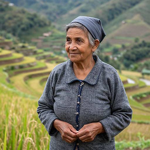 Elderly Woman at Banaue Terraces