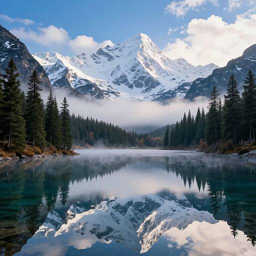 Calm Mountain Lake Reflection