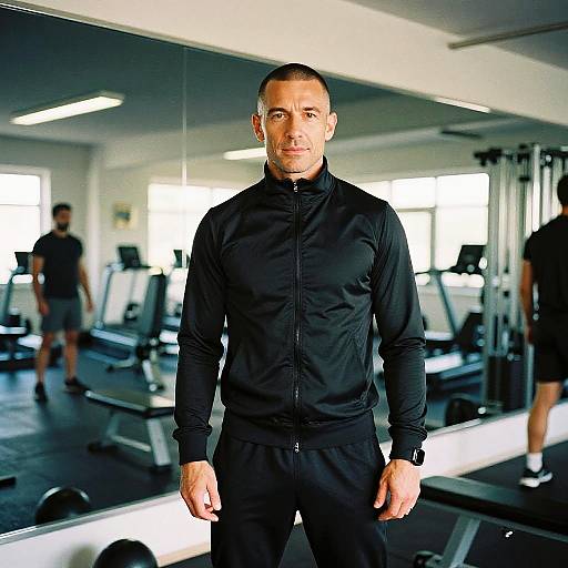 Athletic Middle-Aged Man in Gym