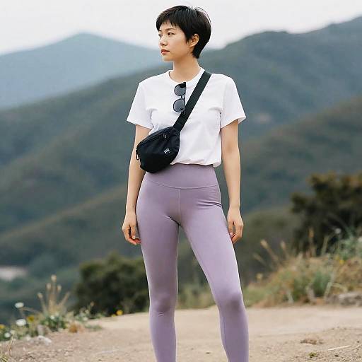 Mountain Soccer Mom in Pastel Leggings