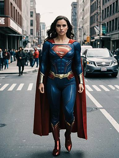 Superwoman on City Street