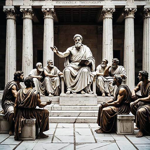 Ancient Greek Philosopher Teaching Disciples