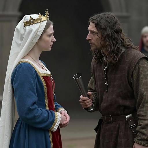 Medieval Woman and Man in Historical Costume