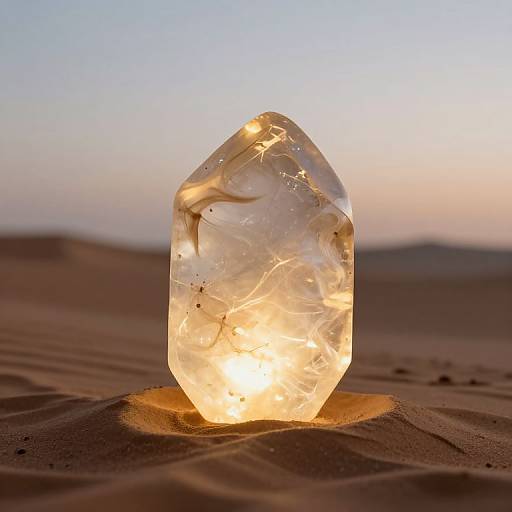 Luminous Philosopher's Stone in Desert