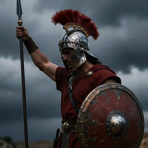 Epic Ancient Warrior in Dramatic Lighting