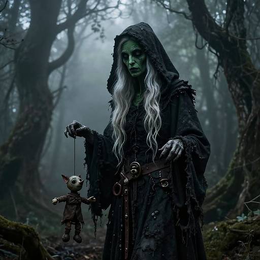 Eerie Forest Hag with Puppet