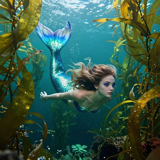 Enchanting Underwater Mermaid Scene