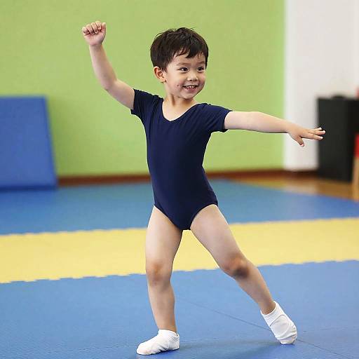 Smiling Toddler Boy in Leotard