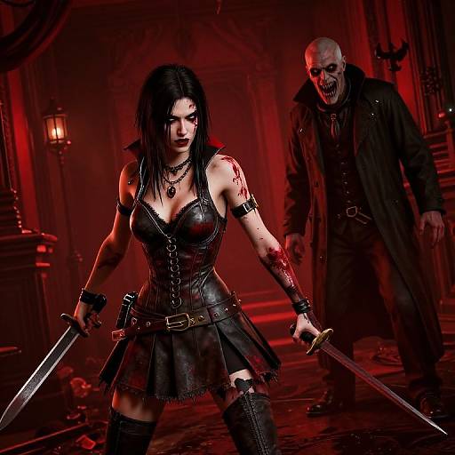 Gritty 3D Vampire Slasher Battle