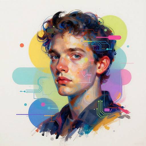 Futuristic Digital Classic Portrait Fusion