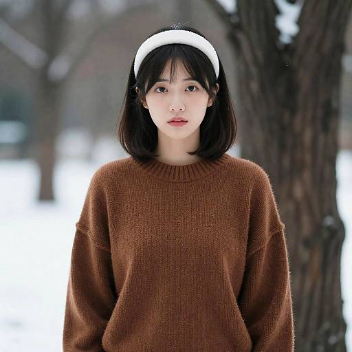 Winter Fairy Woman by Tree