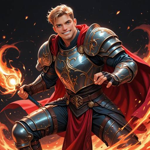 Muscular Warrior in Mid-Battle Stance Muscular Warrior in Mid-Battle Stance