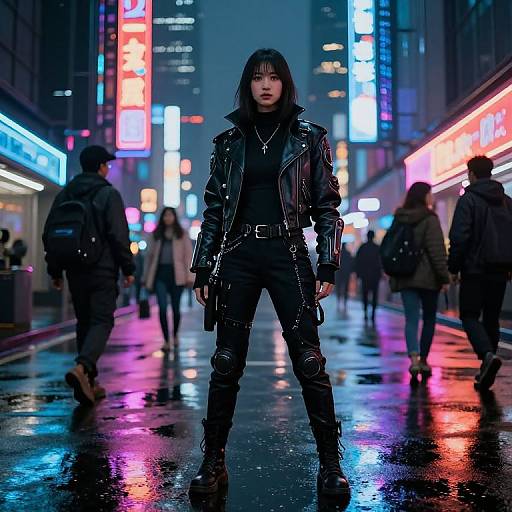 Futuristic Cyberpunk Urban Scene