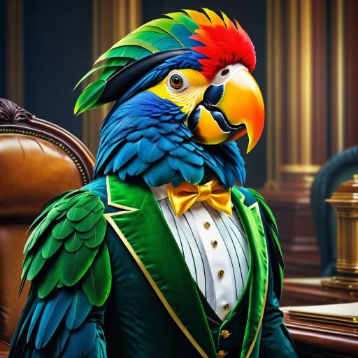 Stern Parrot Judge Digital Painting