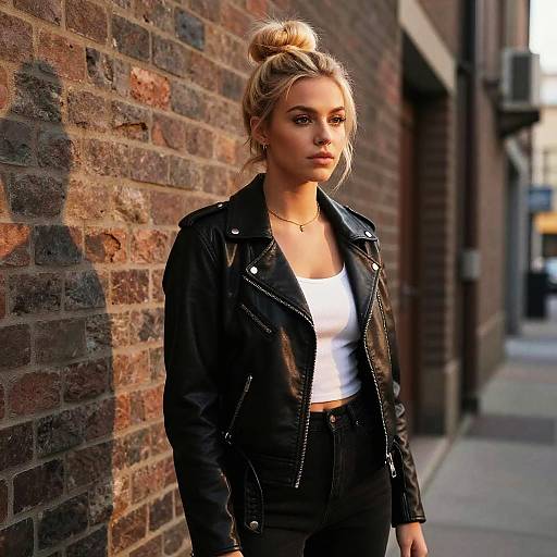 Confident Woman in Urban Alleyway