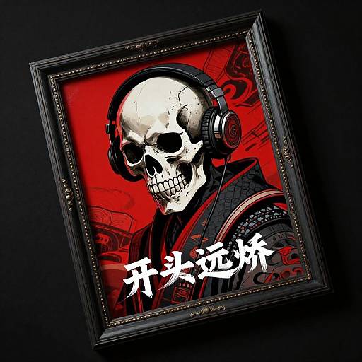 Futuristic Sci-Fi Samurai Skull Artwork