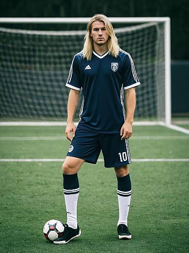 Solo Male Soccer Player in Sportswear