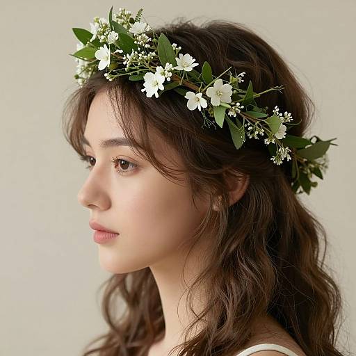 Elegant Woman with Floral Crown