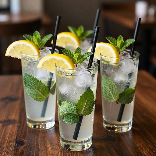 Refreshing Mint Lemon Ice Drinks